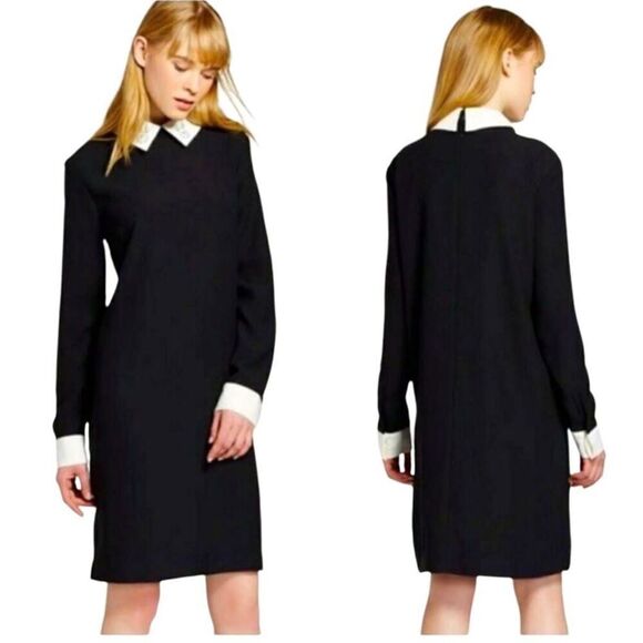 Victoria Beckham for Target Women's Black Polyester White Collared Bunny Dress - Picture 1 of 12